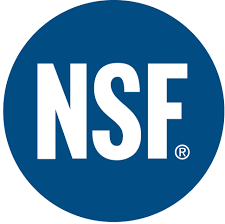 NSF Certified Logo in Blue Circle.