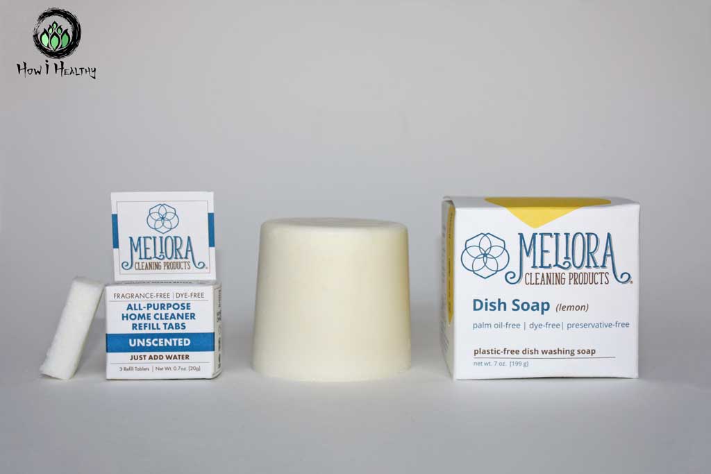 Meliora® water-free zero waste cleaning soap and cleaner tablets.