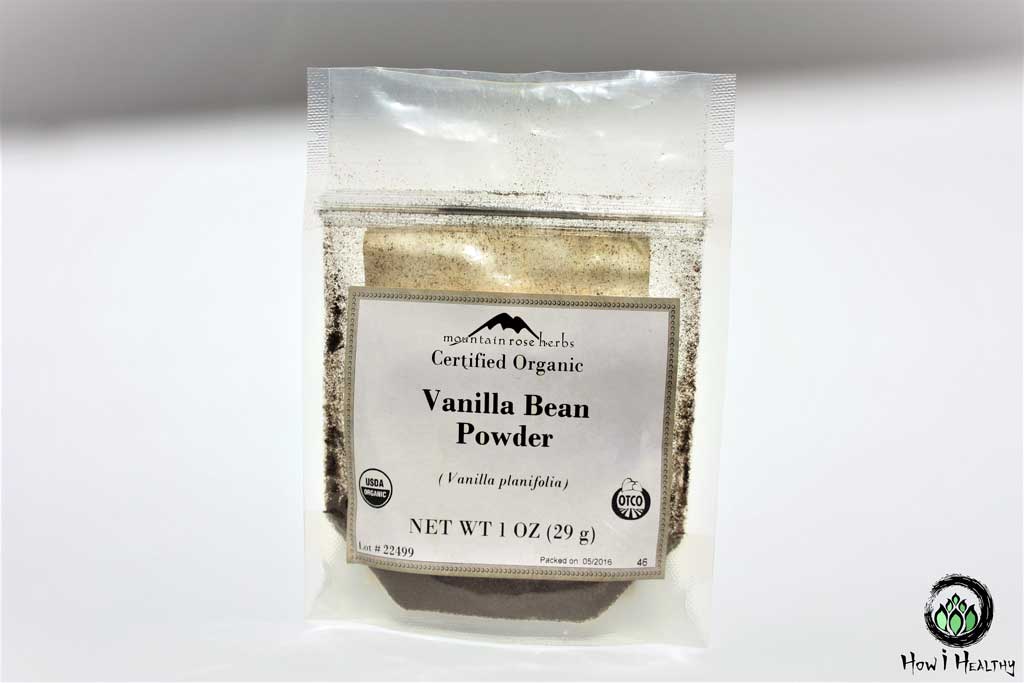 Mountain Rose Herbs® vanilla bean powder in bag.