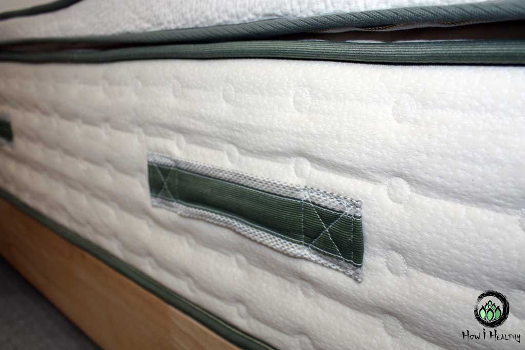 Avocado® Green handle on organic mattress.