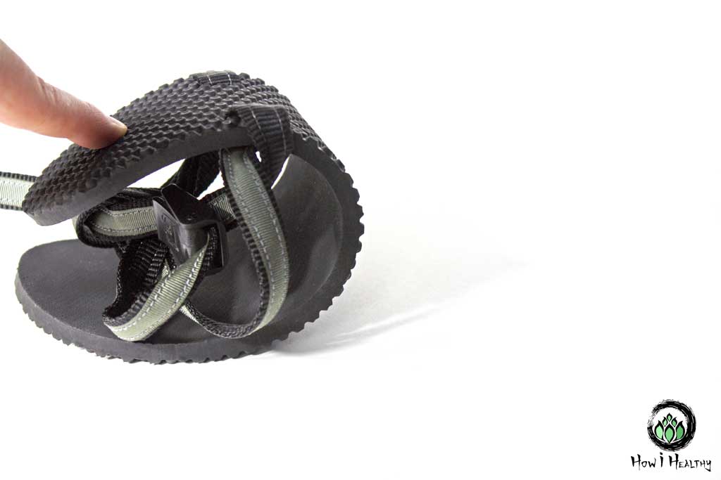 Folded in half EarthRunners® minimalist shoe.