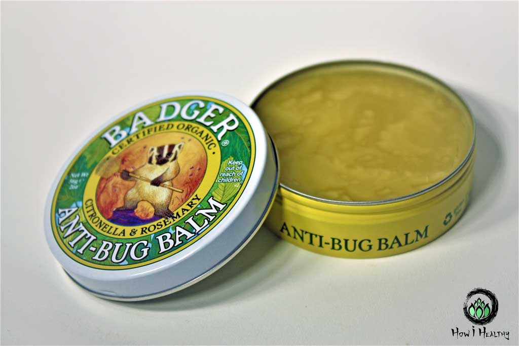 Badger® bug balm in metal tin.