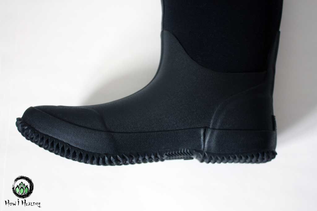 Bisgaard black rubber rainboot tread and heel.