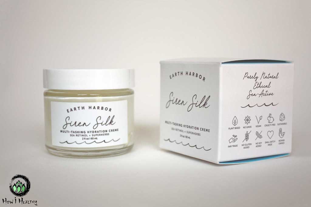 Earth Harbor Siren Silk face cream in glass jar.