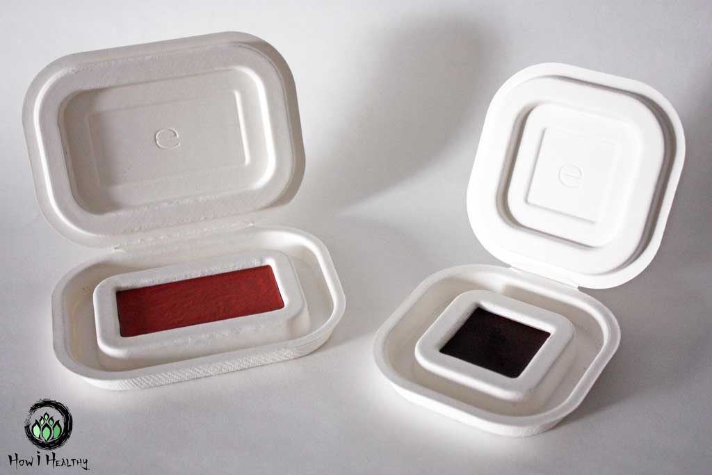 Elate® Cosmetics blush and brow balm in compostable packaging.