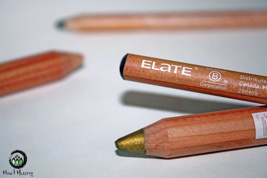 Elate® Cosmetics gold eyeliner wood pencil tip.