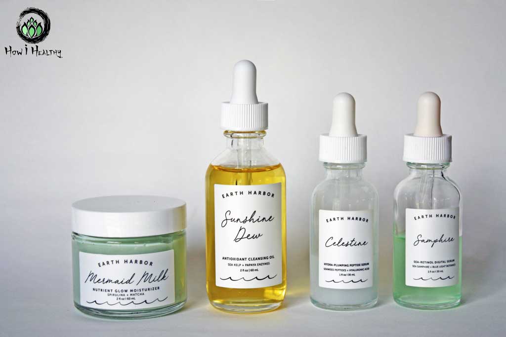 Cleansing oil with face serums and treatment cream.