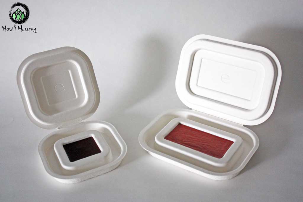 Elate® Cosmetics blush and brow balm in compostable packaging.