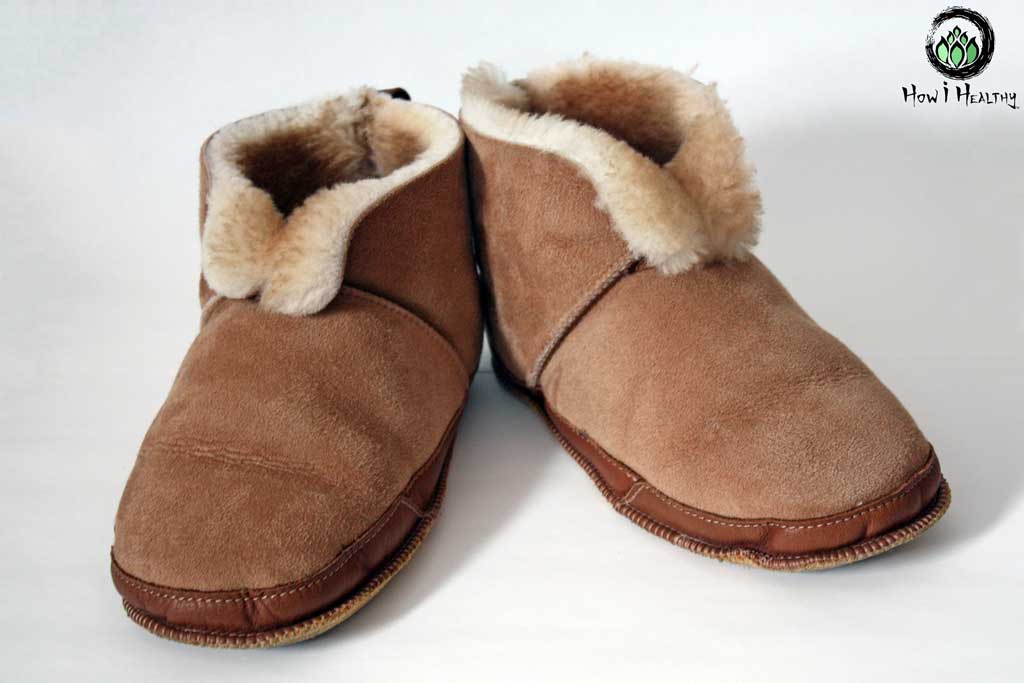 Softstar Shoes sheepskin slippers side by side.