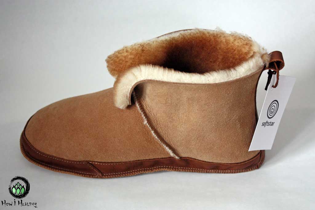 Softstar Shoes sheepskin slipper with tag.