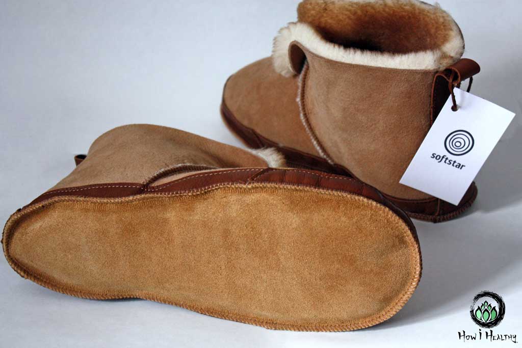 Softstar slipper showing suede sole.