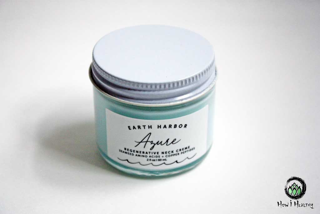 Azure regenerative neck cream with aluminum lid.