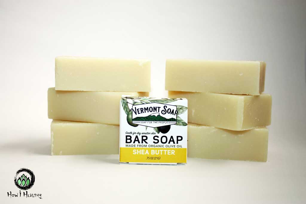 Vermont Soap bars stacked.